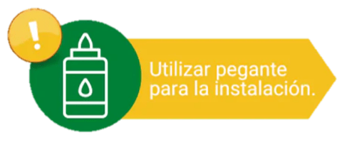 Utilizar pegante para la instalacion